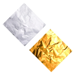 Hicarer 200 Pieces Aluminium Foil Candy Wrappers 4 by 4 Inch Chocolate Wrappers for DIY Candies and Chocolate Packaging, Gold and Silver