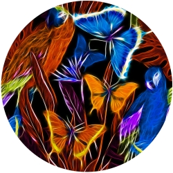 Hicarer Round Mouse Pad Gaming Non-slip Mouse Pad with Butterfly and Parrot Pattern, 8.2 x 8.2 Inch